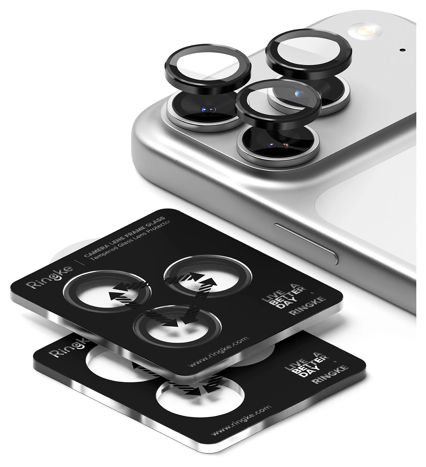 Ringke Frame Glass iPhone 17 Pro / 17 Pro Max Camera Protector (2-Pack) afbeelding 2