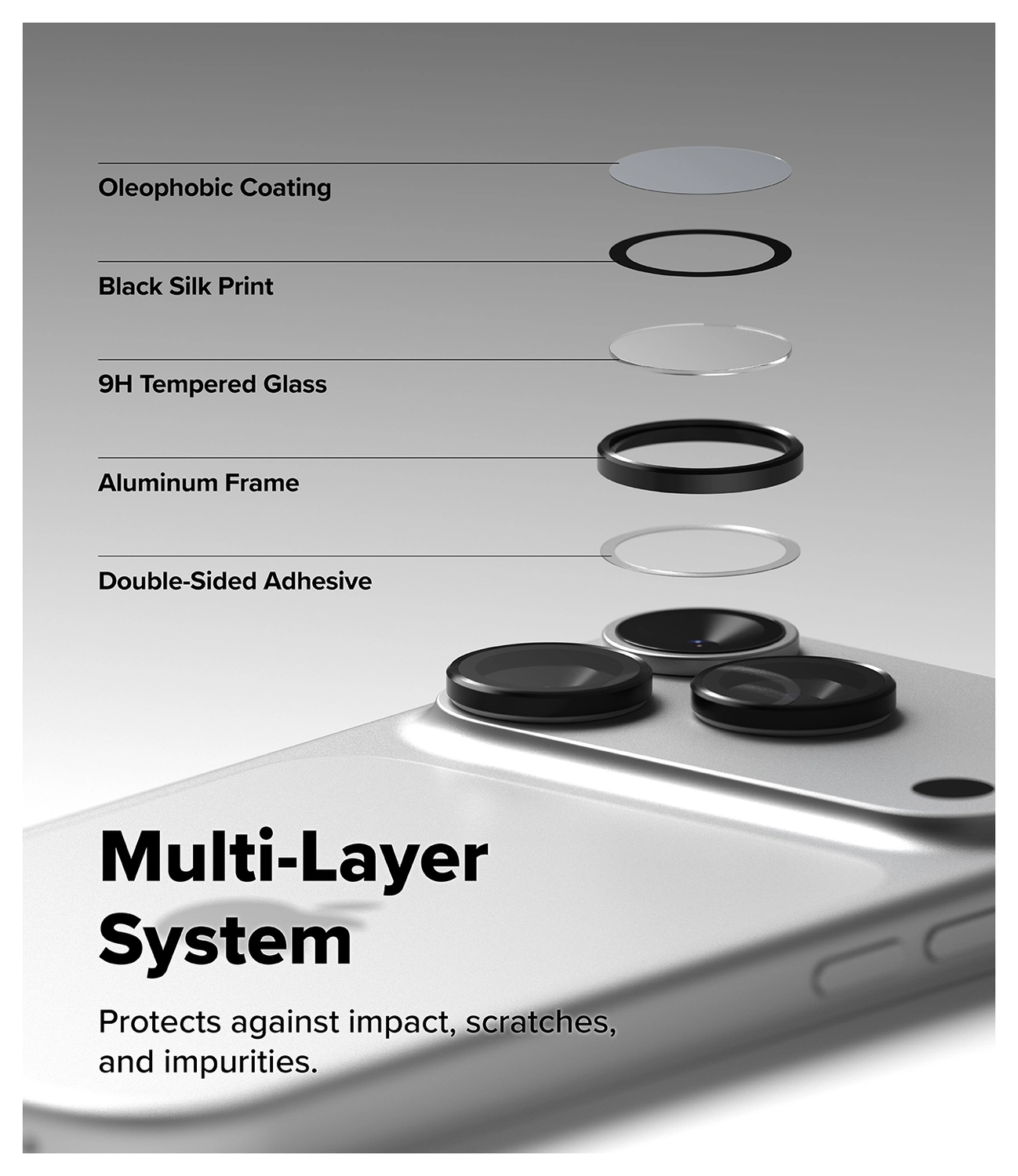 Ringke Frame Glass iPhone 17 Pro / 17 Pro Max Camera Protector (2-Pack) afbeelding 7