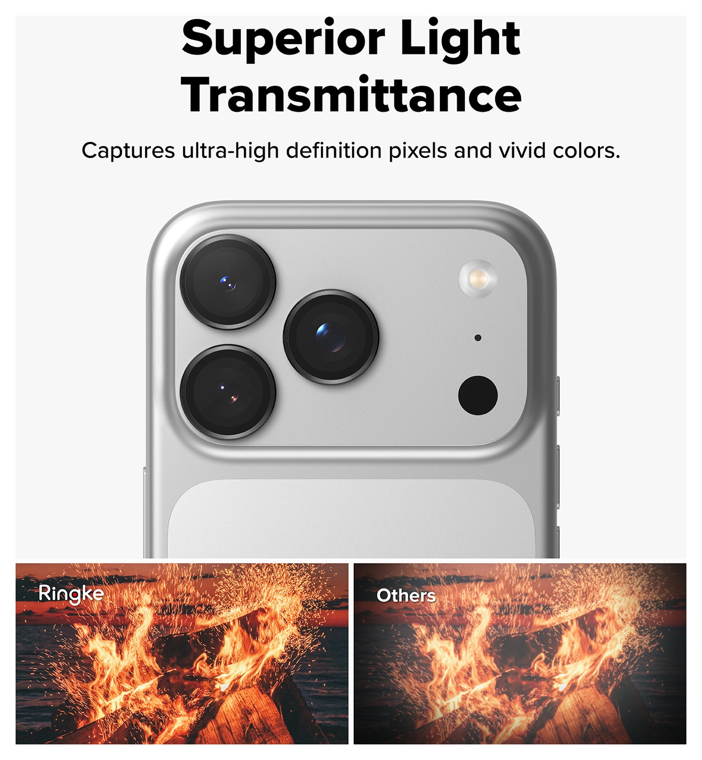 Ringke Frame Glass iPhone 17 Pro / 17 Pro Max Camera Protector (2-Pack) afbeelding 8