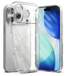 Ringke Air iPhone 17 Pro Hoesje Flexibel TPU Back Cover Glitter Transparant afbeelding