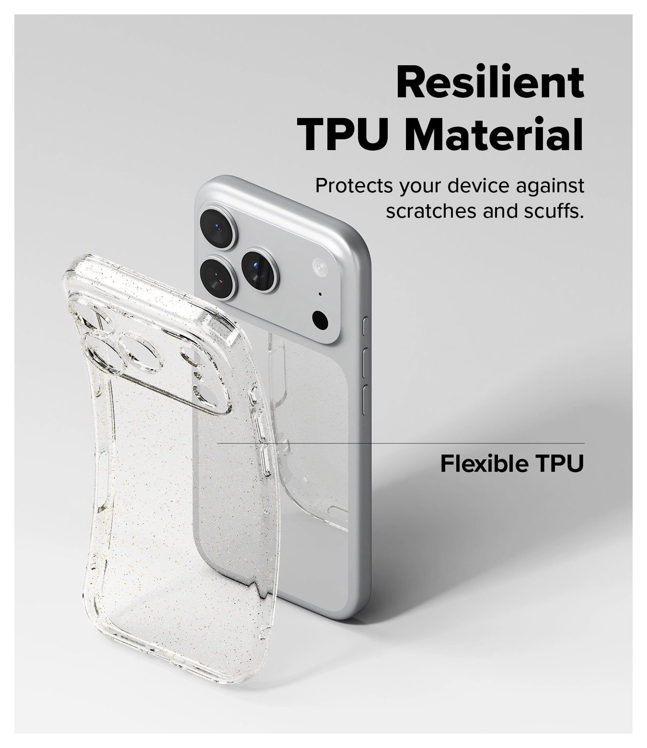 Ringke Air iPhone 17 Pro Hoesje Flexibel TPU Back Cover Glitter Transparant afbeelding 4