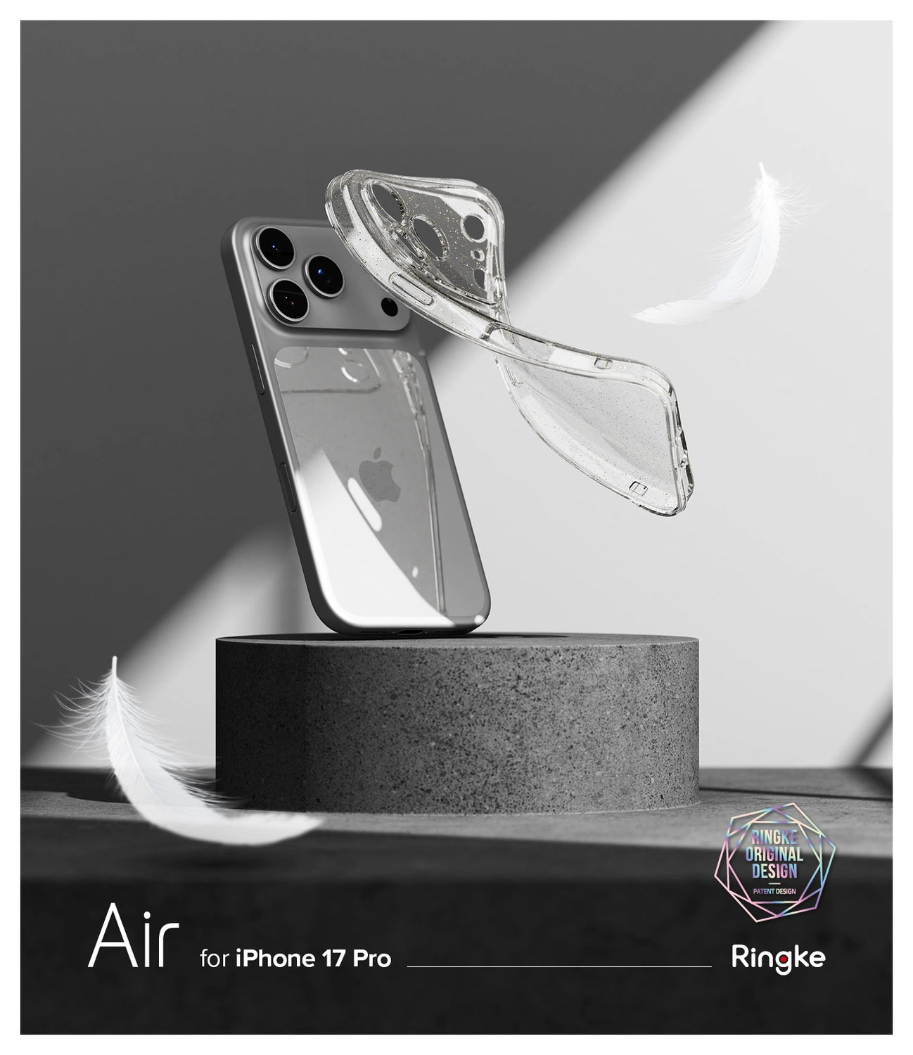 Ringke Air iPhone 17 Pro Hoesje Flexibel TPU Back Cover Glitter Transparant afbeelding 9