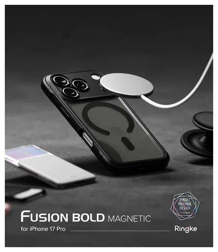 Ringke Fusion Bold Magnetic Apple iPhone 17 Pro Hoesje MagSafe Matte Zwart afbeelding 11