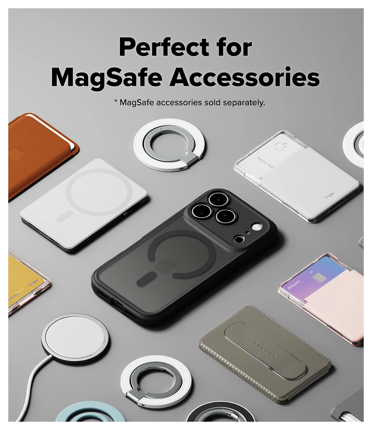 Ringke Fusion Bold Magnetic Apple iPhone 17 Pro Hoesje MagSafe Matte Zwart afbeelding 5