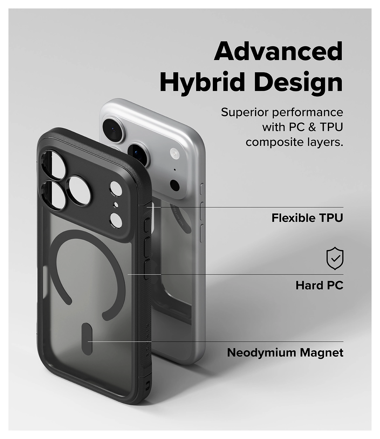 Ringke Fusion Bold Magnetic Apple iPhone 17 Pro Hoesje MagSafe Matte Zwart afbeelding 8