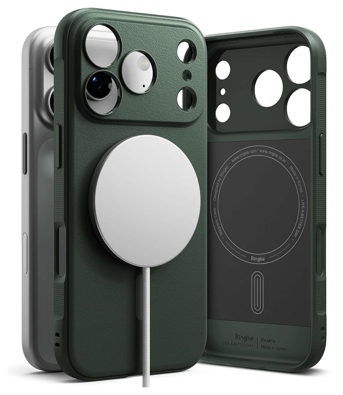 Ringke Onyx Magnetic Apple iPhone 17 Pro Hoesje MagSafe Groen afbeelding 1