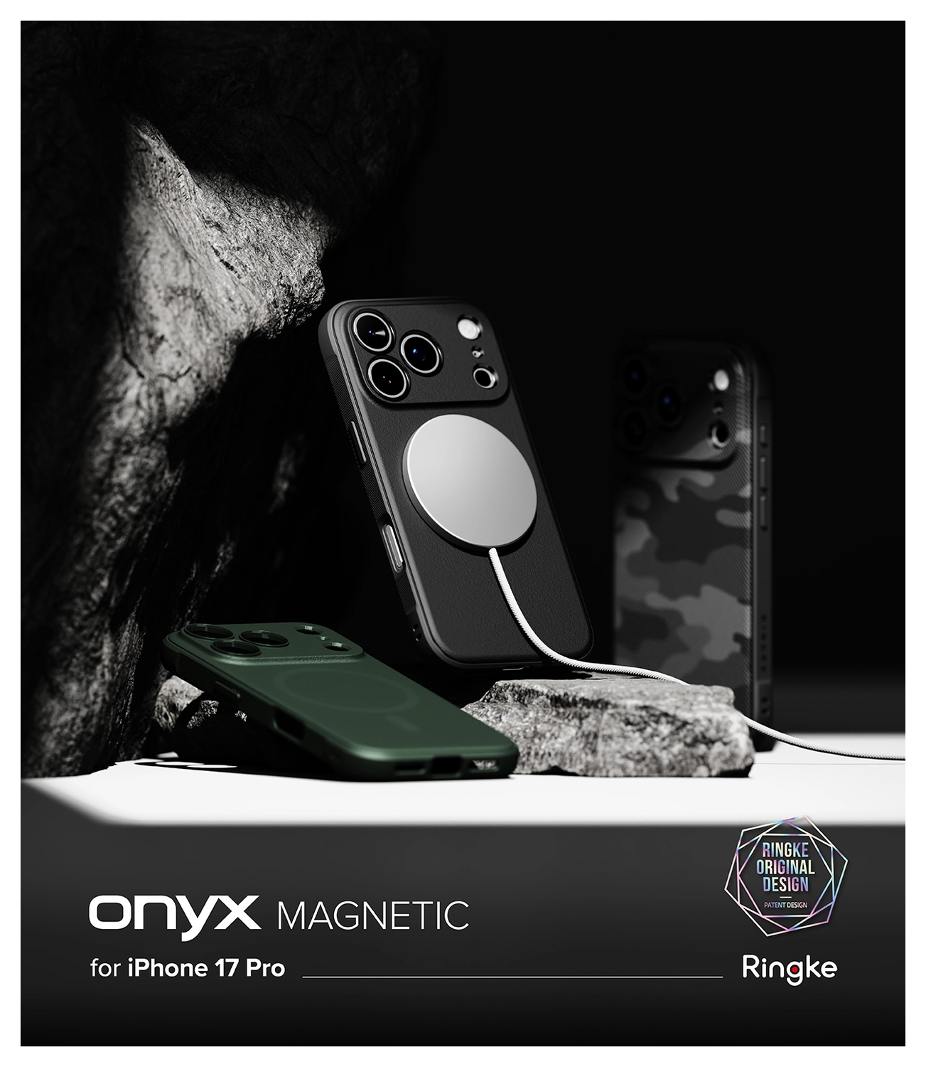 Ringke Onyx Magnetic Apple iPhone 17 Pro Hoesje MagSafe Groen afbeelding 11