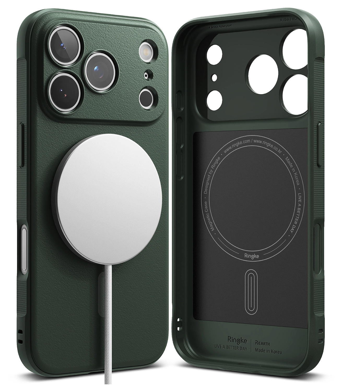 Ringke Onyx Magnetic Apple iPhone 17 Pro Hoesje MagSafe Groen afbeelding 2
