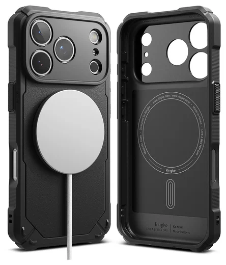 Ringke Rugged Gear Magnetic Apple iPhone 17 Pro Hoesje MagSafe Zwart afbeelding 2