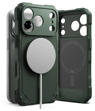 Ringke Rugged Gear Magnetic Apple iPhone 17 Pro Hoesje MagSafe Back Cover Groen