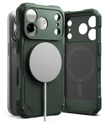 Ringke Rugged Gear Magnetic Apple iPhone 17 Pro Hoesje MagSafe Back Cover Groen afbeelding