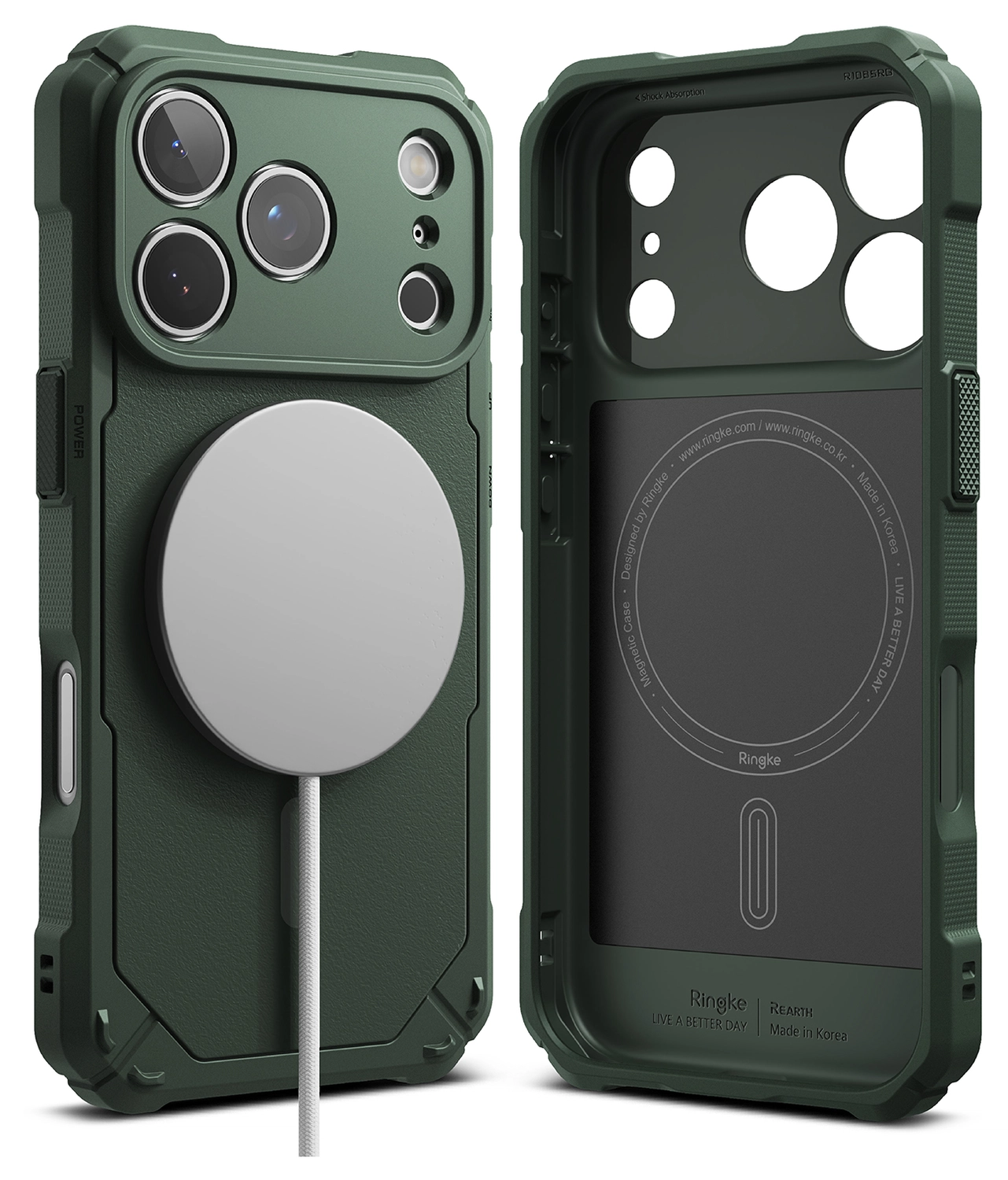 Ringke Rugged Gear Magnetic Apple iPhone 17 Pro Hoesje MagSafe Back Cover Groen afbeelding 2