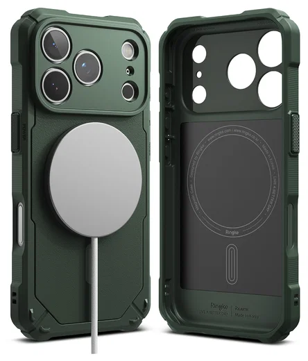 Ringke Rugged Gear Magnetic Apple iPhone 17 Pro Hoesje MagSafe Back Cover Groen afbeelding 2