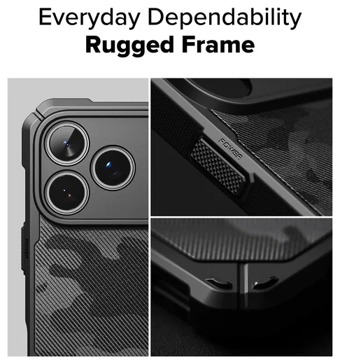Ringke Rugged Gear Magnetic Apple iPhone 17 Pro Hoesje MagSafe Camo Zwart afbeelding 4