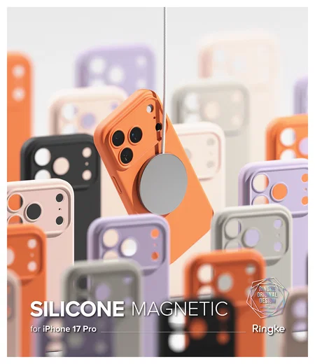 Ringke Silicone Magnetic Apple iPhone 17 Pro Hoesje MagSafe Back Cover Beige afbeelding 10