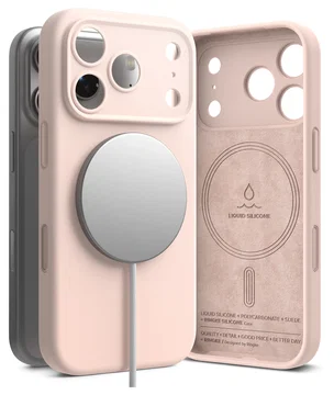 Ringke Silicone Magnetic Apple iPhone 17 Pro Hoesje MagSafe Back Cover Roze