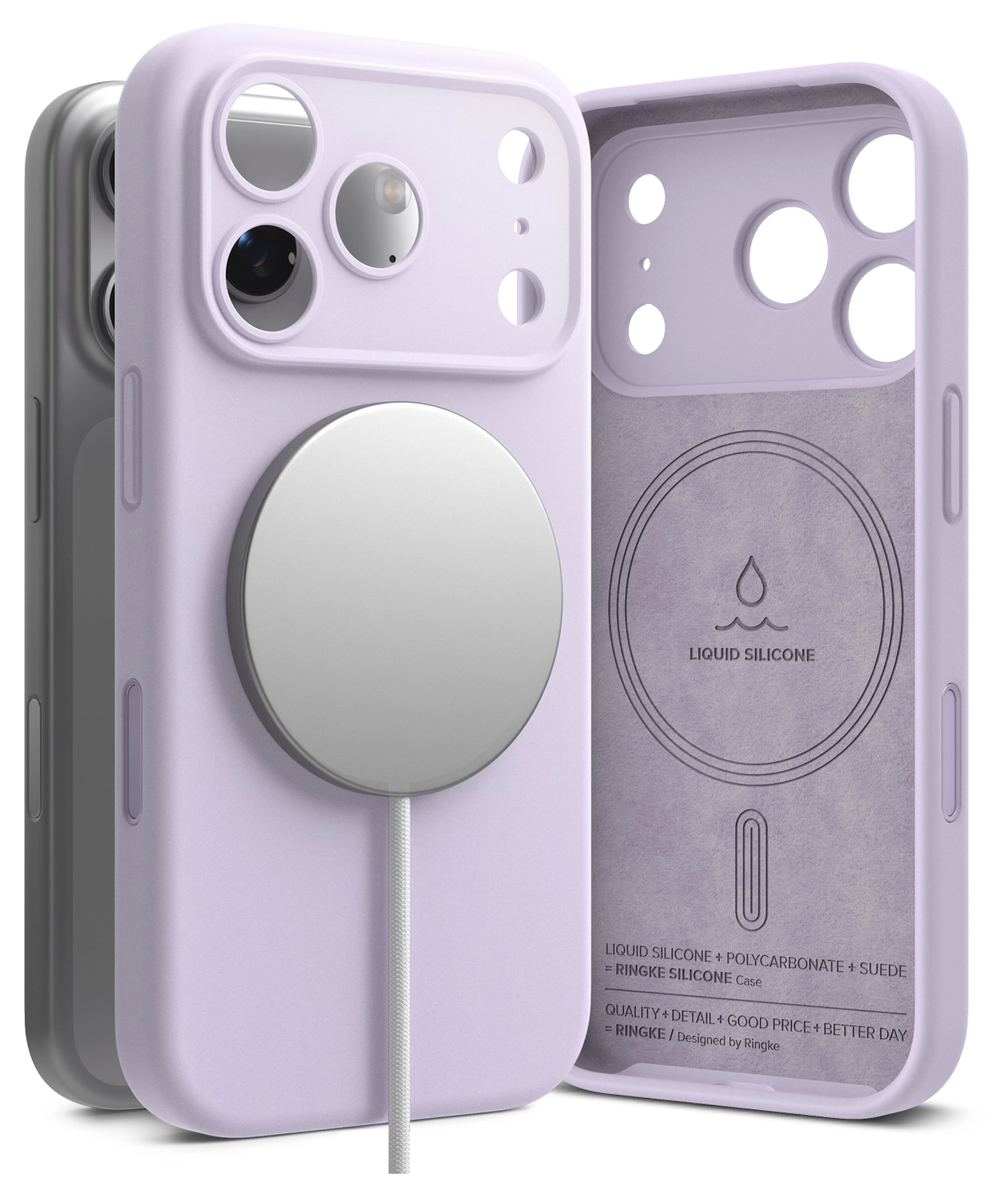 Ringke Silicone Magnetic Apple iPhone 17 Pro Hoesje MagSafe Back Cover Paars afbeelding 1