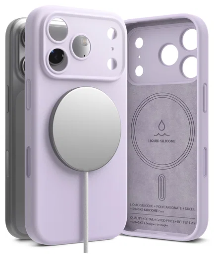 Ringke Silicone Magnetic Apple iPhone 17 Pro Hoesje MagSafe Back Cover Paars afbeelding 1