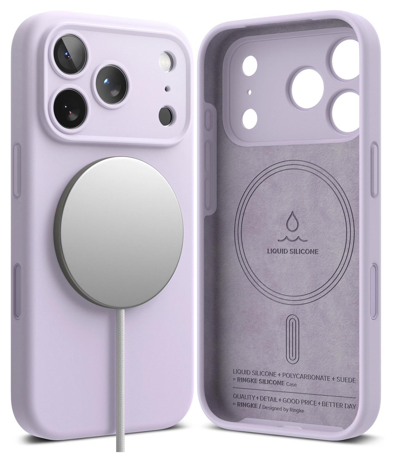 Ringke Silicone Magnetic Apple iPhone 17 Pro Hoesje MagSafe Back Cover Paars afbeelding 2