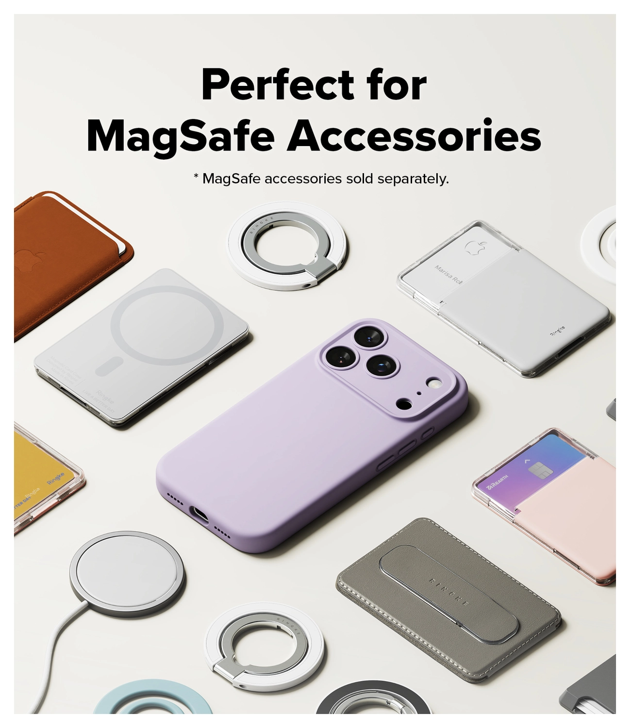 Ringke Silicone Magnetic Apple iPhone 17 Pro Hoesje MagSafe Back Cover Paars afbeelding 6