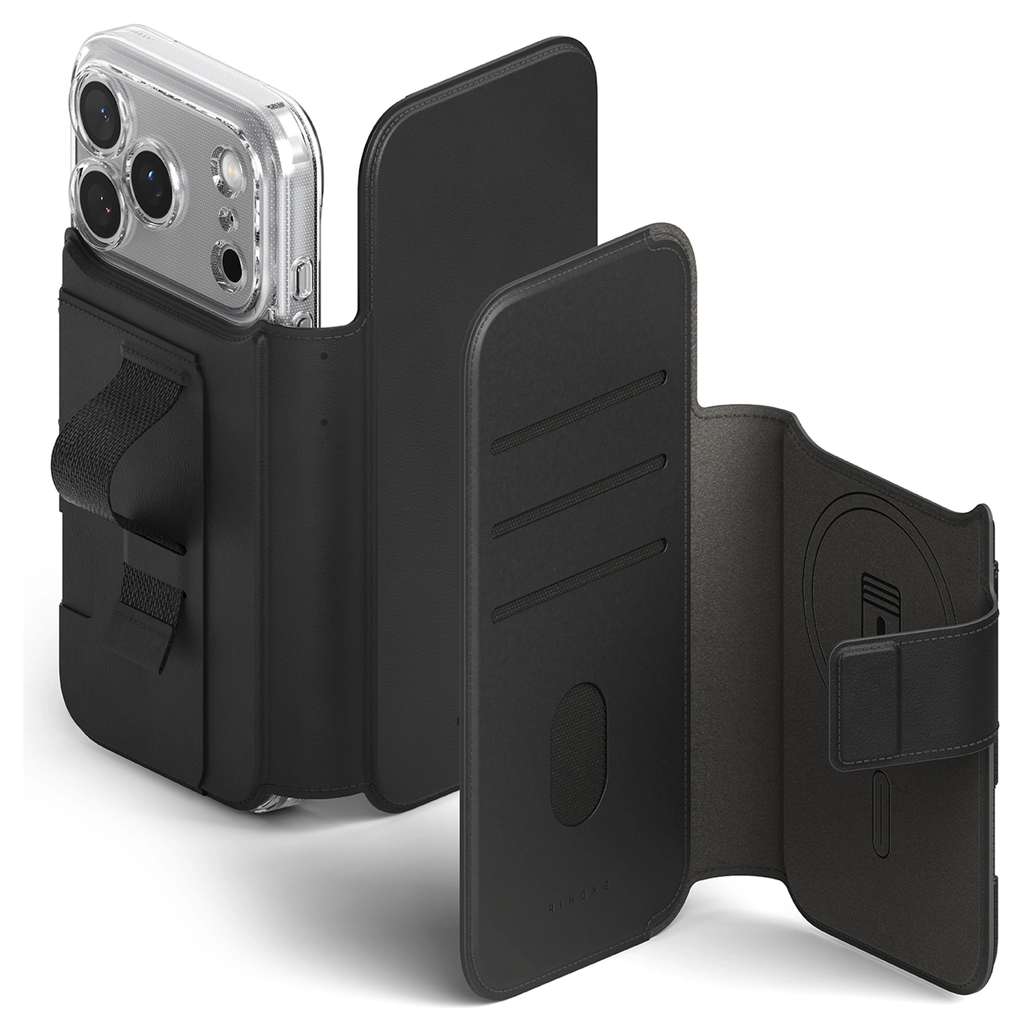 Ringke Folio Grip Wallet Magnetic Apple iPhone 17 Pro Hoesje Zwart afbeelding 1