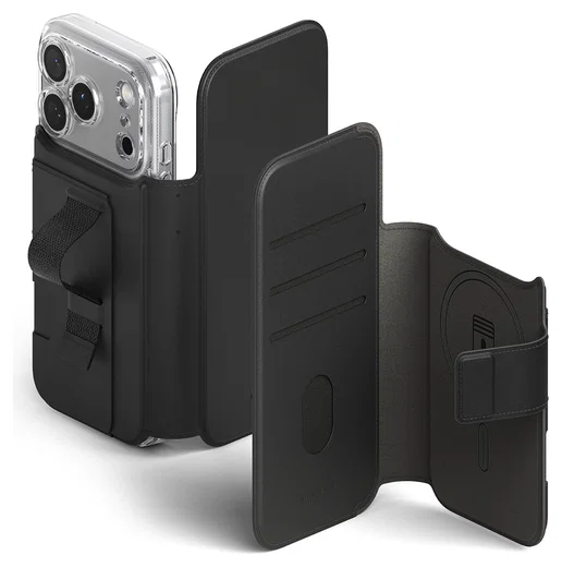 Ringke Folio Grip Wallet Magnetic Apple iPhone 17 Pro Hoesje Zwart afbeelding 1