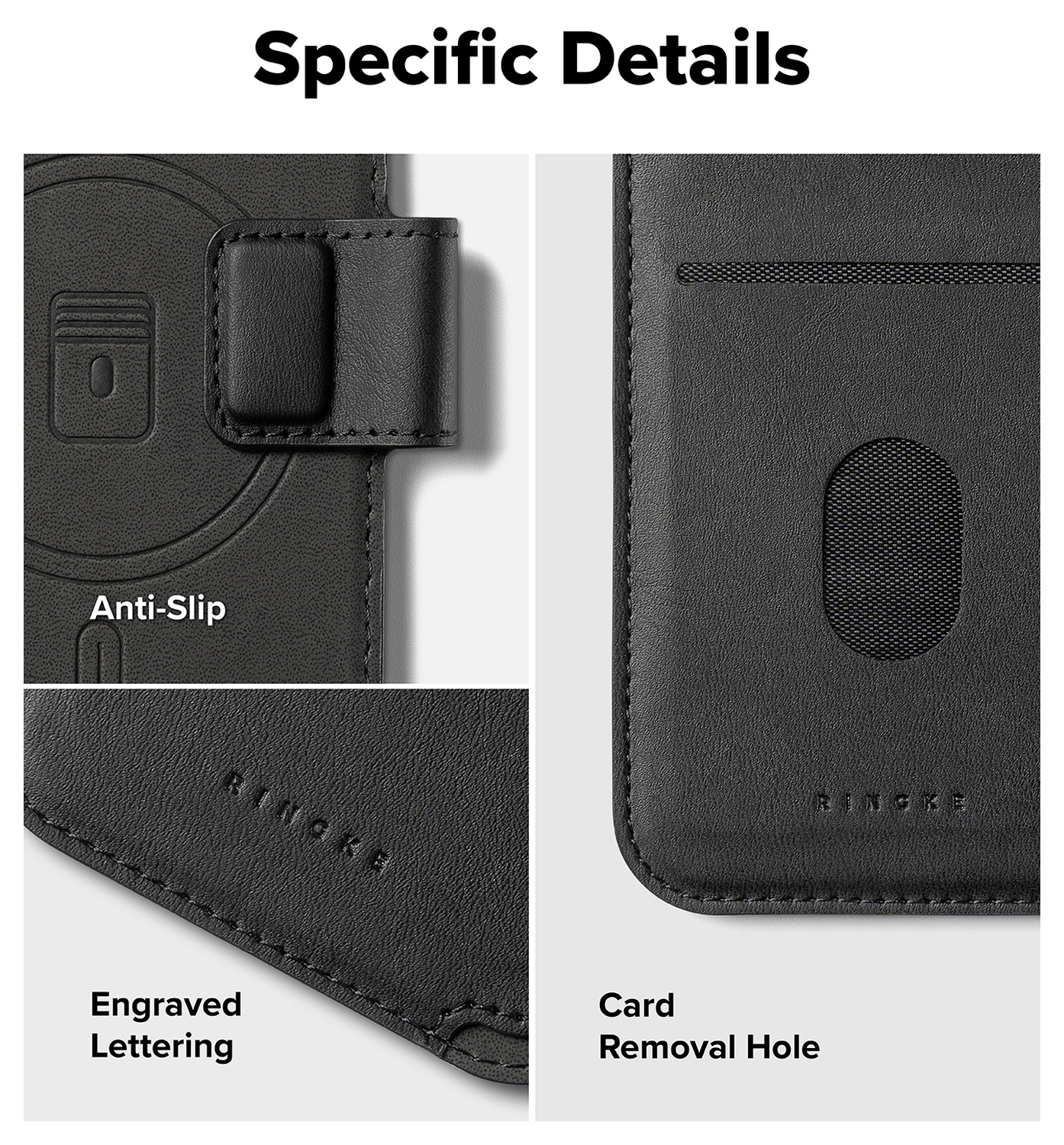 Ringke Folio Grip Wallet Magnetic Apple iPhone 17 Pro Hoesje Zwart afbeelding 5
