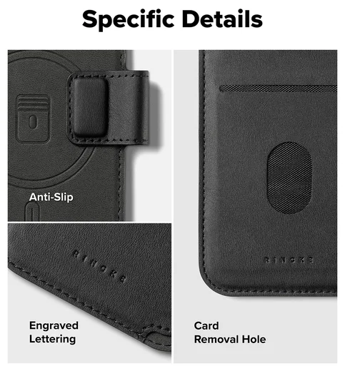 Ringke Folio Grip Wallet Magnetic Apple iPhone 17 Pro Hoesje Zwart afbeelding 5
