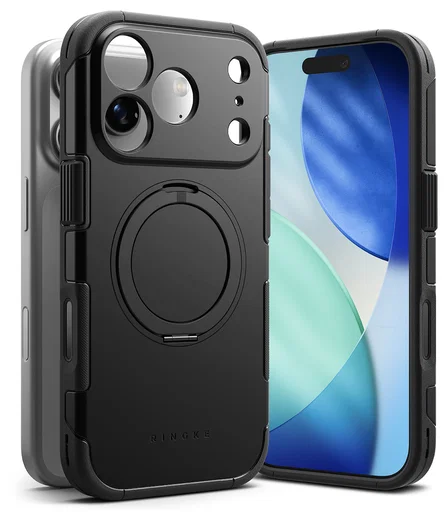 Ringke Alles iPhone 17 Pro Hoesje 360° MagSafe Standaard Zwart afbeelding 11