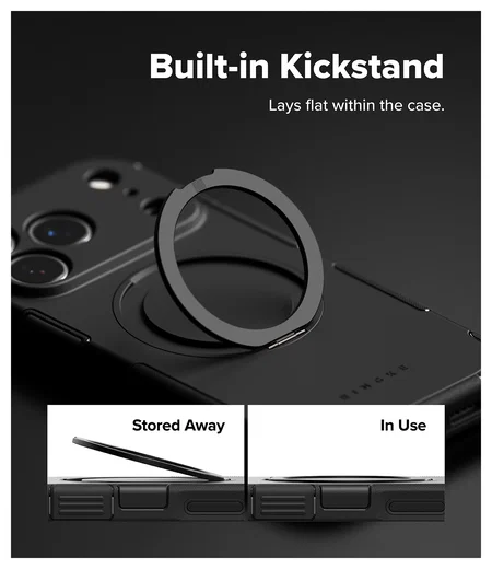 Ringke Alles iPhone 17 Pro Hoesje 360° MagSafe Standaard Zwart afbeelding 3