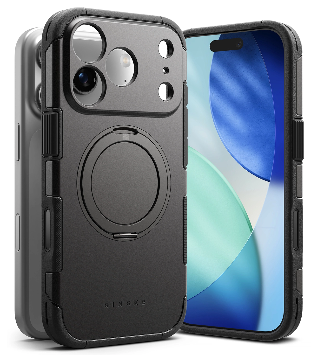 Ringke Alles iPhone 17 Pro Hoesje 360° MagSafe Standaard Gunmetal afbeelding 14