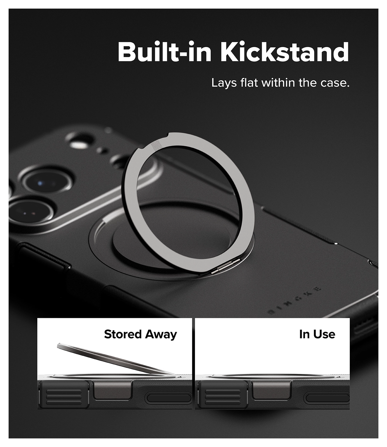 Ringke Alles iPhone 17 Pro Hoesje 360° MagSafe Standaard Gunmetal afbeelding 5
