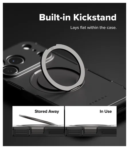 Ringke Alles iPhone 17 Pro Hoesje 360° MagSafe Standaard Gunmetal afbeelding 5