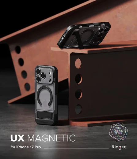 Ringke UX Magnetic Apple iPhone 17 Pro Hoesje MagSafe Smoke Zwart afbeelding 9