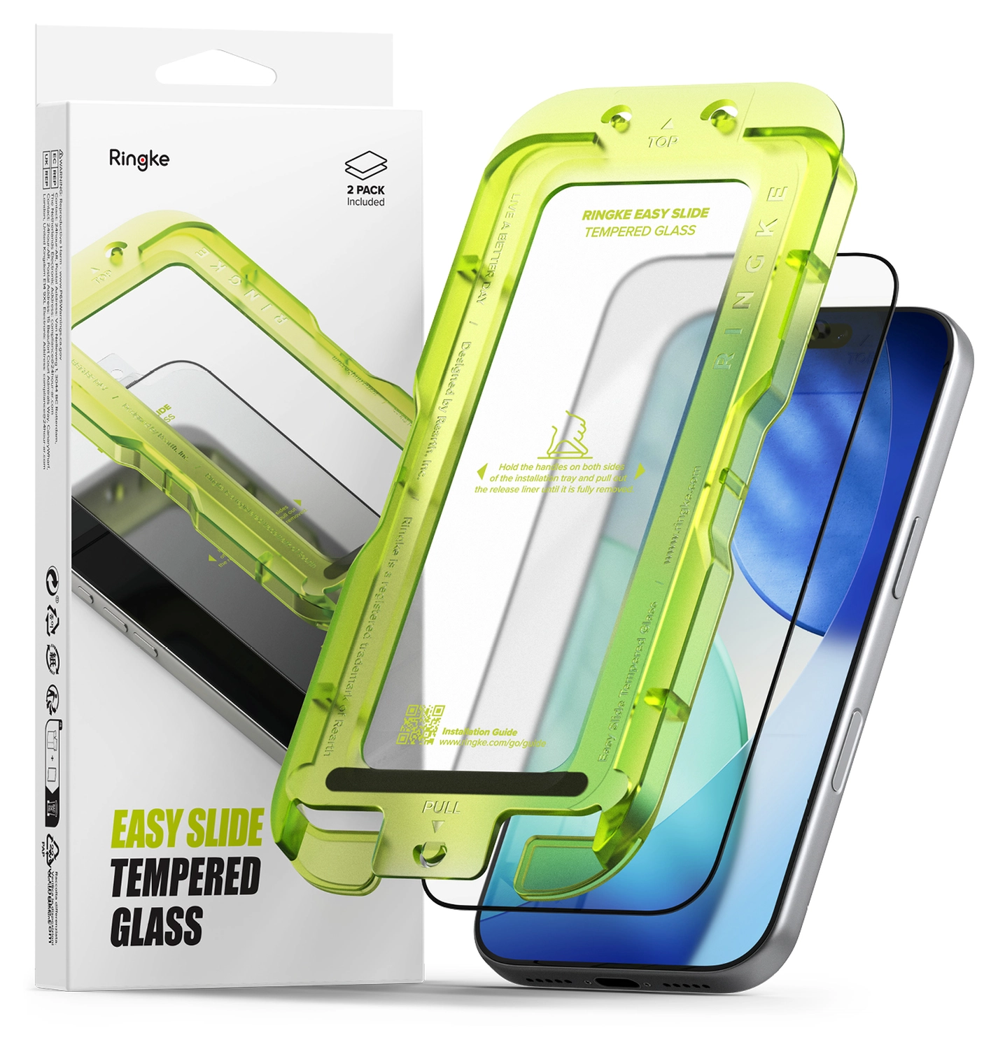 Ringke Easy Slide iPhone 17 Pro Screen Protector met Jig 2-Pack afbeelding 1