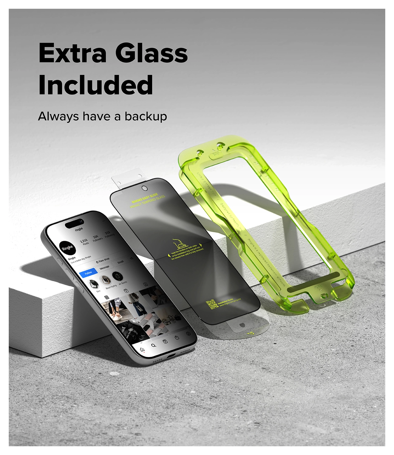 Ringke Easy Slide Privacy Glass iPhone 17 Pro Screen Protector Jig 2-Pack afbeelding 9