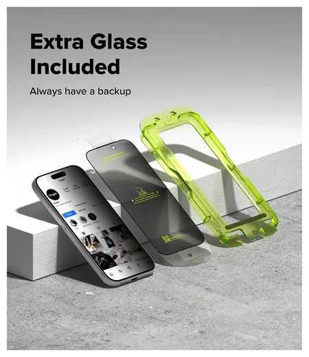 Ringke Easy Slide Privacy Glass iPhone 17 Pro Screen Protector Jig 2-Pack afbeelding 9