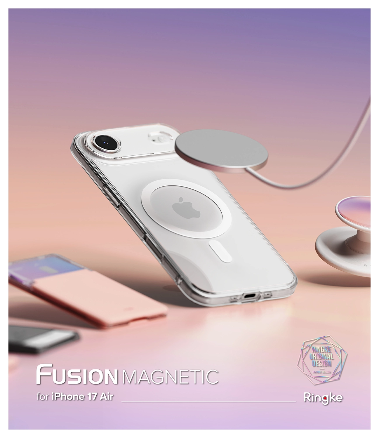Ringke Fusion Magnetic Apple iPhone Air Hoesje MagSafe Matte Transparant afbeelding 10