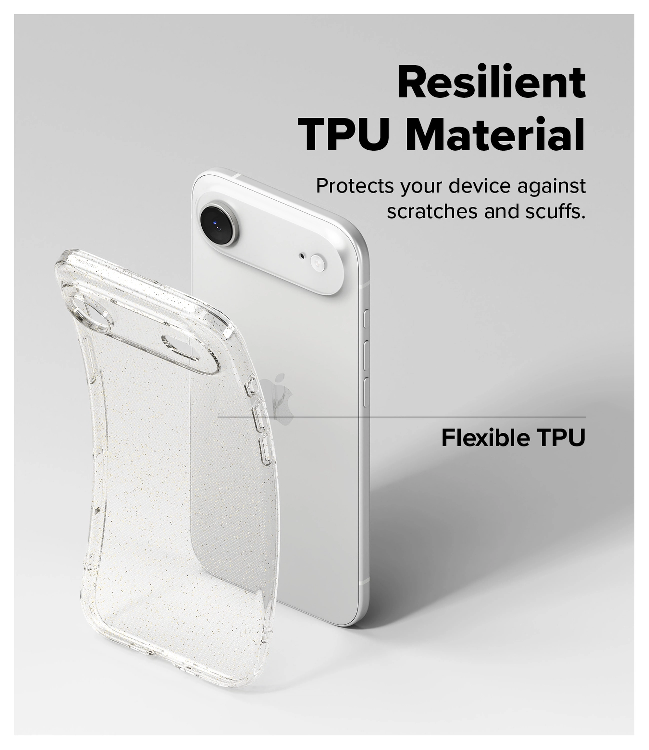 Ringke Air iPhone Air Hoesje Flexibel TPU Back Cover Glitter Transparant afbeelding 6