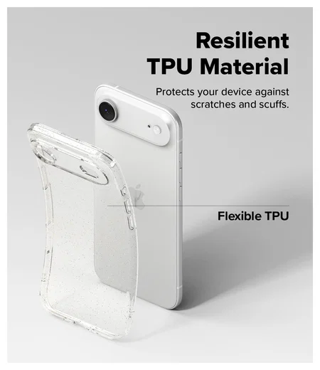 Ringke Air iPhone Air Hoesje Flexibel TPU Back Cover Glitter Transparant afbeelding 6