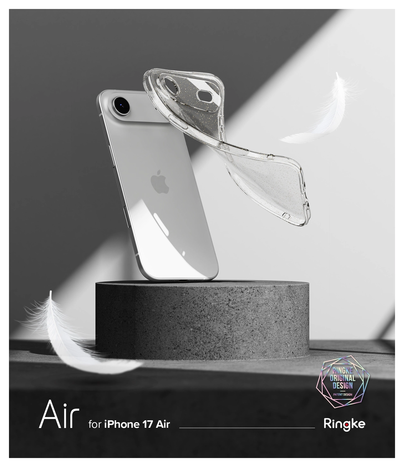 Ringke Air iPhone Air Hoesje Flexibel TPU Back Cover Glitter Transparant afbeelding 9