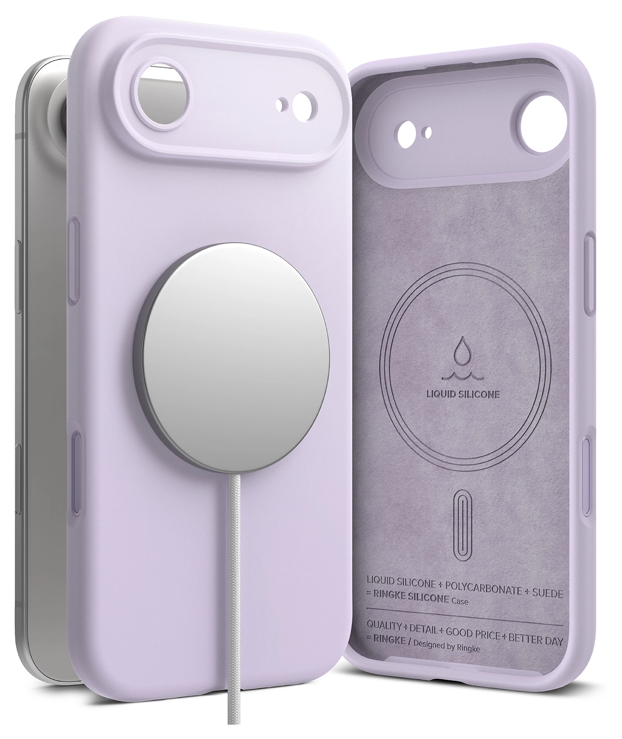 Ringke Silicone Magnetic Apple iPhone Air Hoesje MagSafe Back Cover Paars afbeelding 1