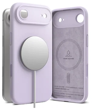 Ringke Silicone Magnetic Apple iPhone Air Hoesje MagSafe Back Cover Paars