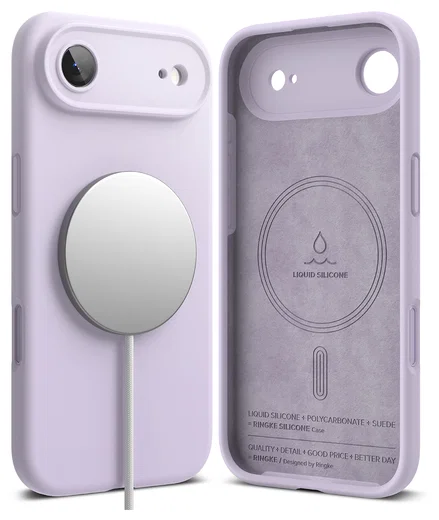Ringke Silicone Magnetic Apple iPhone Air Hoesje MagSafe Back Cover Paars afbeelding 11