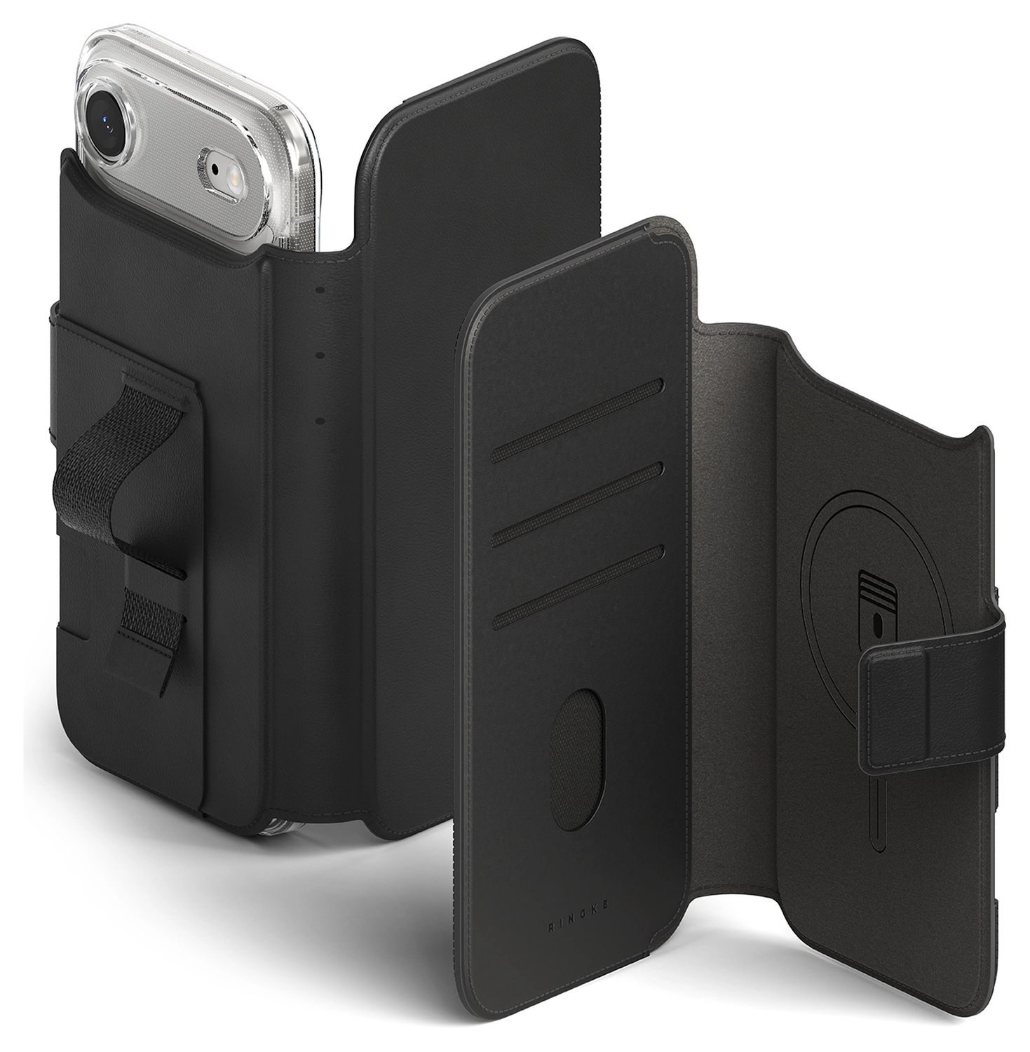 Ringke Folio Grip Wallet Magnetic Apple iPhone Air Hoesje Zwart afbeelding 1
