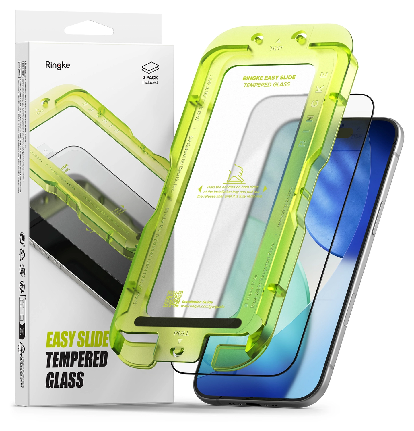 Ringke Easy Slide iPhone Air Screen Protector met Jig 2-Pack afbeelding 1