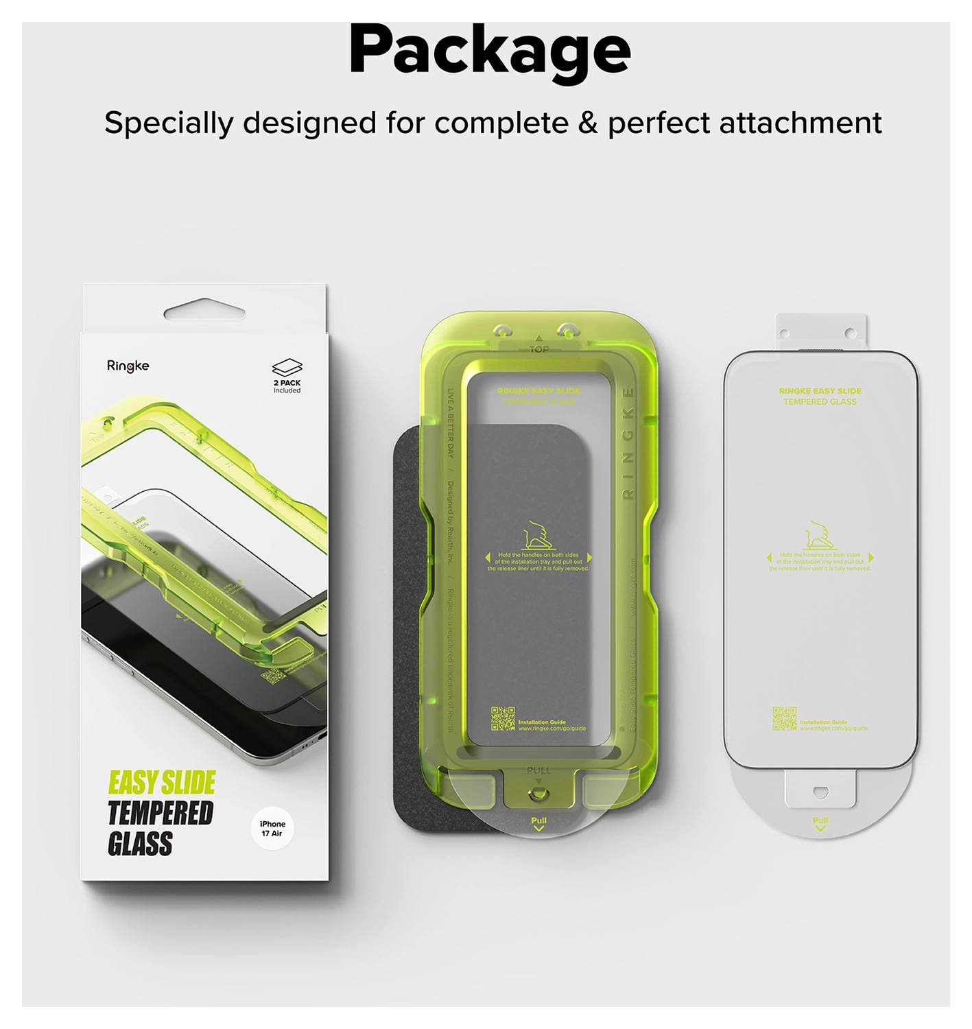 Ringke Easy Slide iPhone Air Screen Protector met Jig 2-Pack afbeelding 14