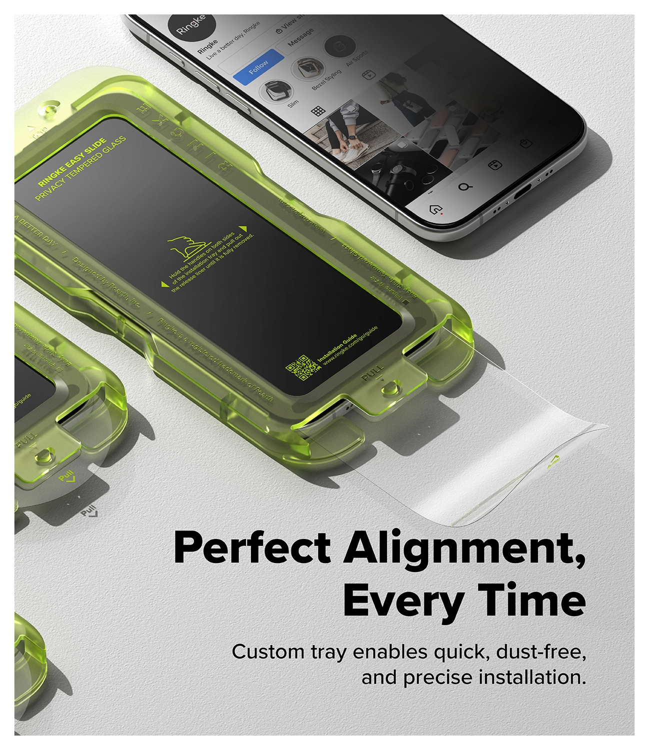 Ringke Easy Slide Privacy Glass iPhone Air Screen Protector Jig 2-Pack afbeelding 4