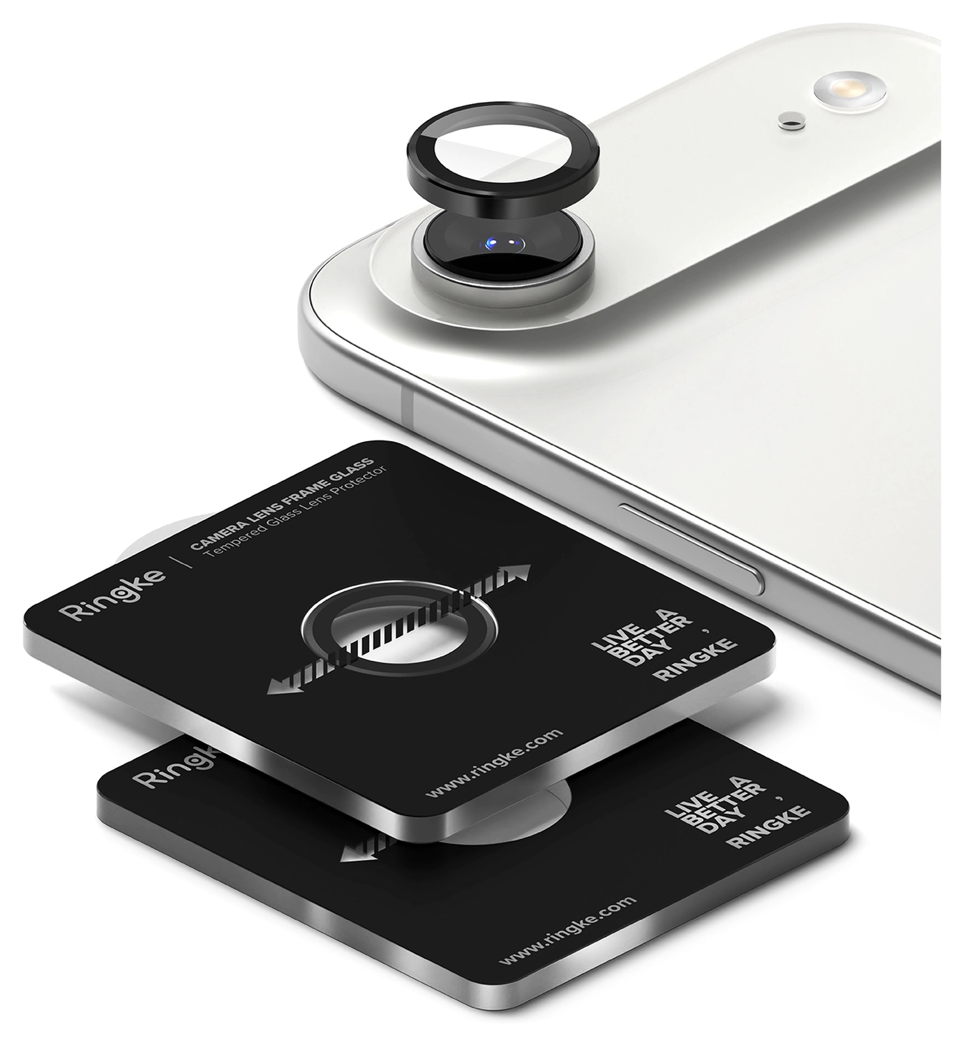 Ringke Frame Glass iPhone Air Camera Protector Tempered Glass (2-Pack) afbeelding 2