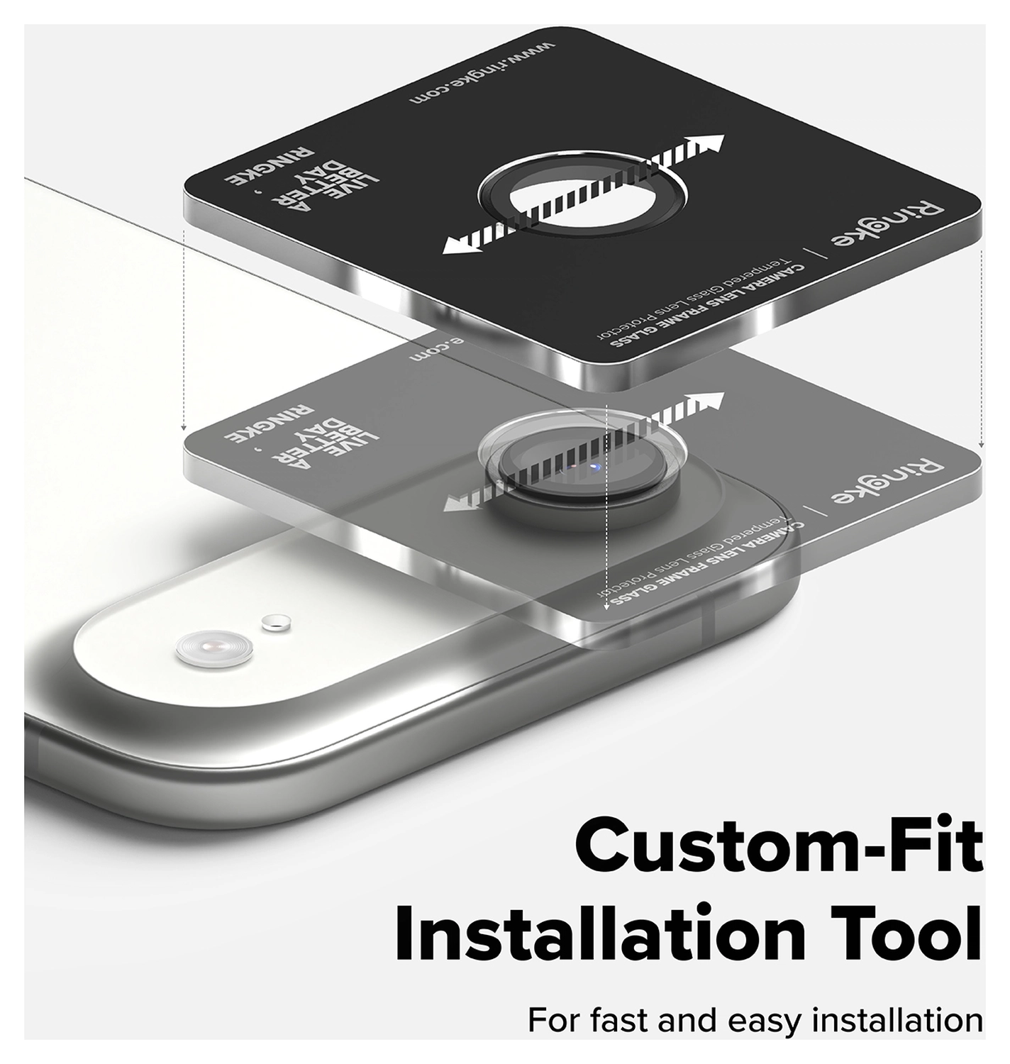 Ringke Frame Glass iPhone Air Camera Protector Tempered Glass (2-Pack) afbeelding 4